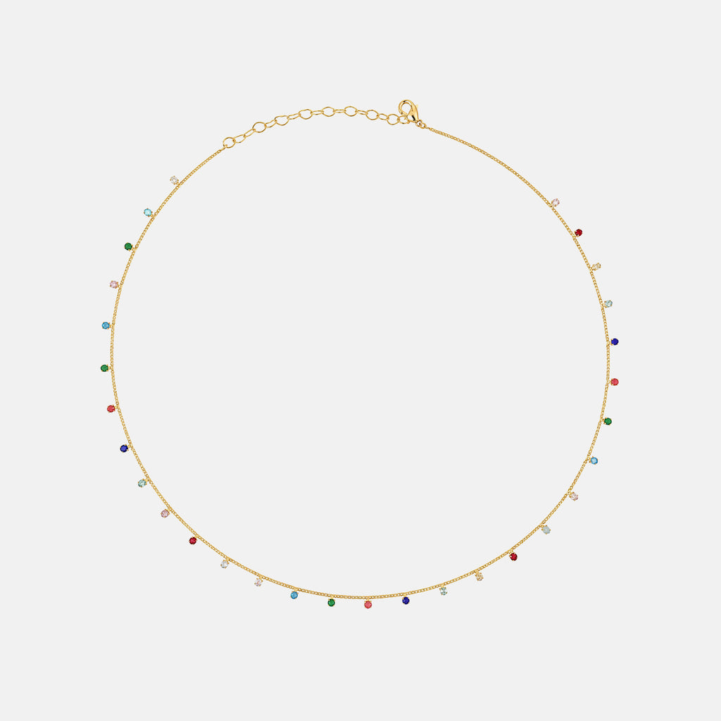 Cubic Zirconia Colored Stones Necklace