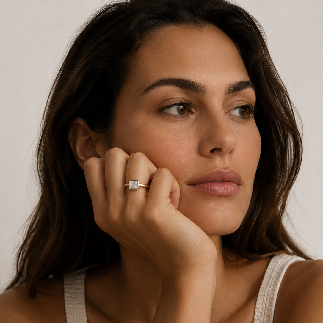 Square Solitaire Ring