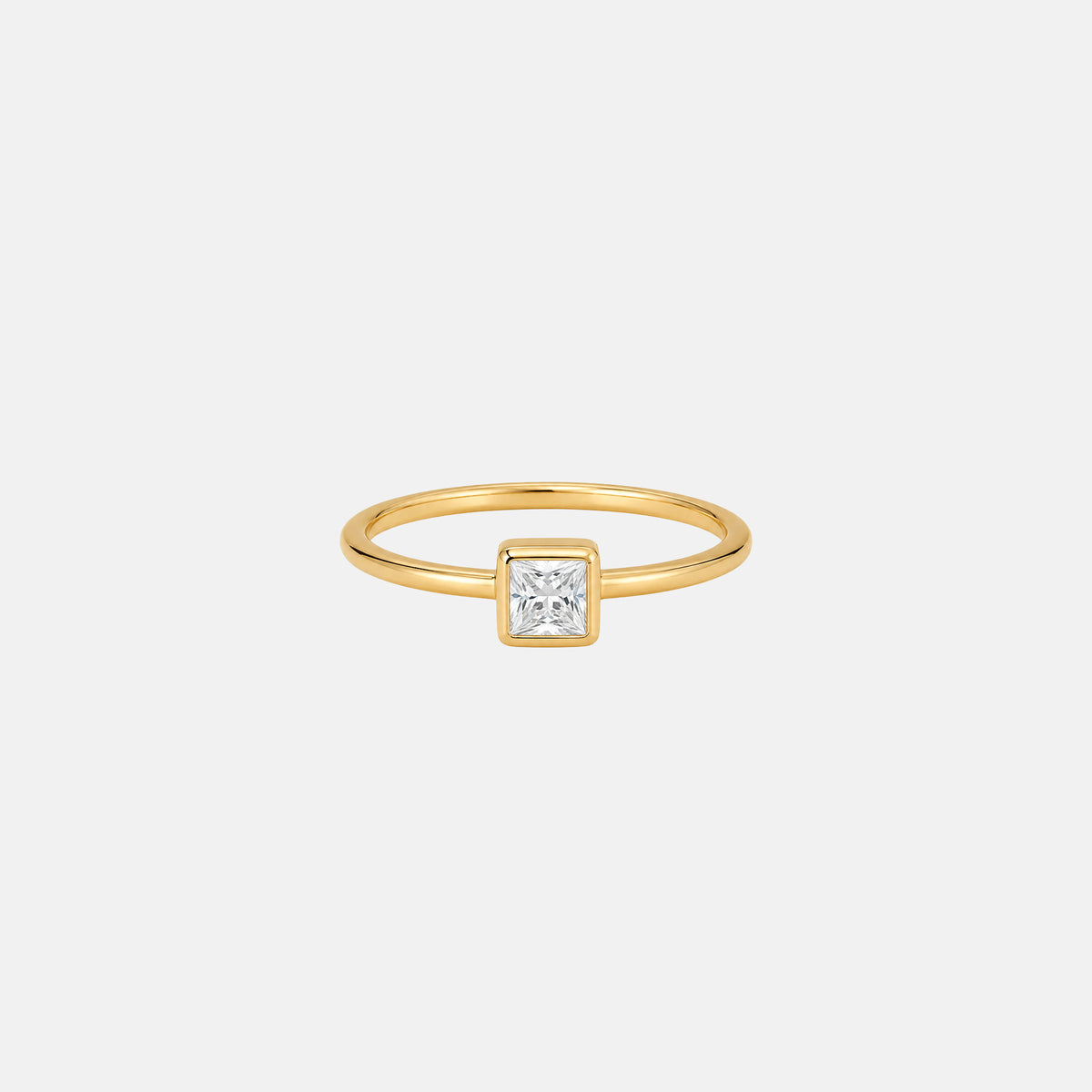 Square Solitaire Ring
